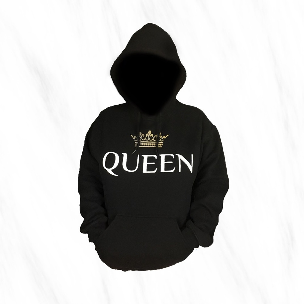 Black, white, and gold hoodie, relaxed fit ,cozy, streetwear, travel